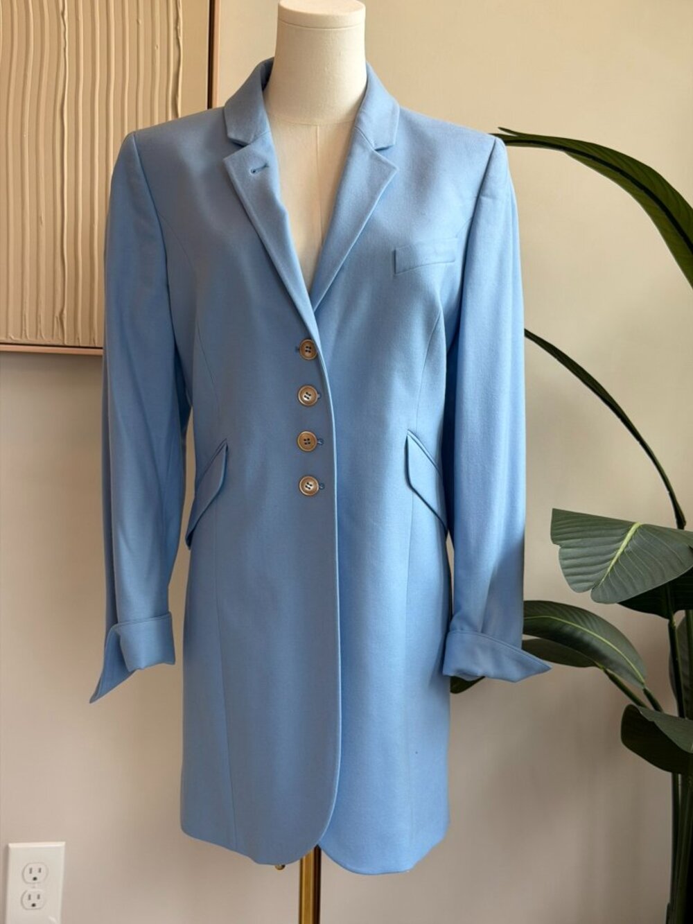 SCAPA HALIFAX WOOL COAT JACKET BLAZER ITALY PERIWINKLE 44